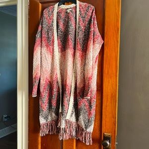 Lucky Brand Long Fringe Sweater